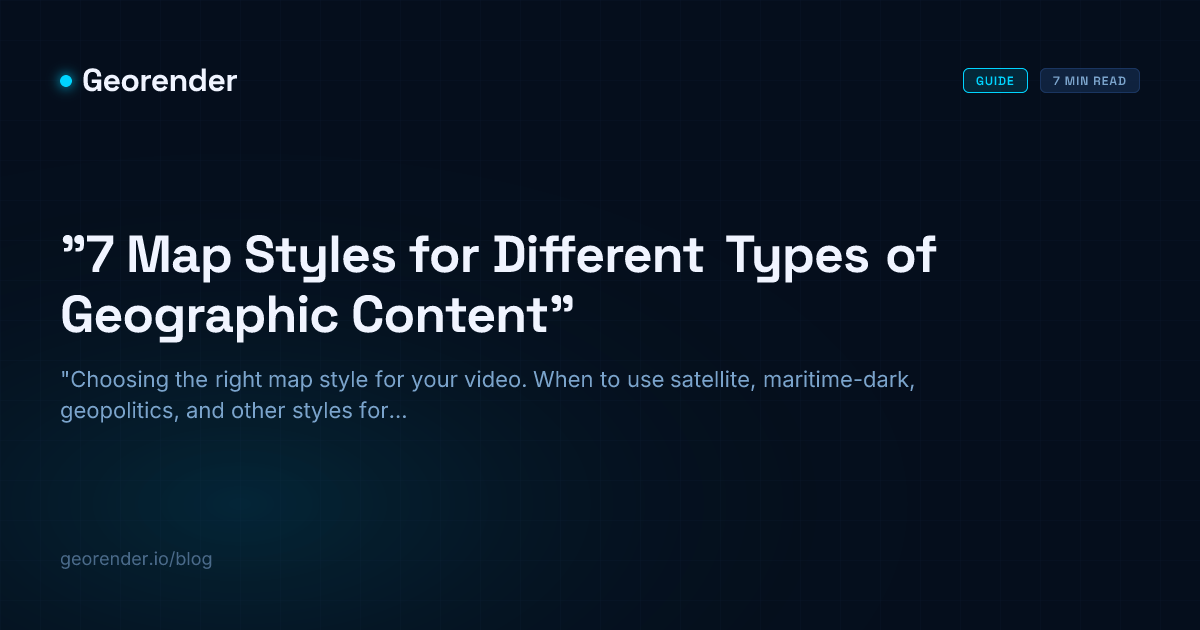 7 Map Styles for Different Types of Geographic Content | Georender Blog
